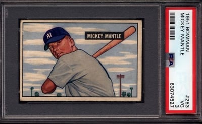 1951 Bowman Mickey Mantle Rookie Card-1