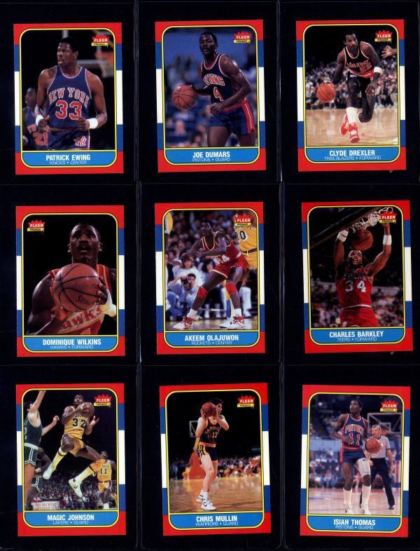 1986-87 Fleer Basketball Set Break with PSA 8 Michael Jordan Rookie