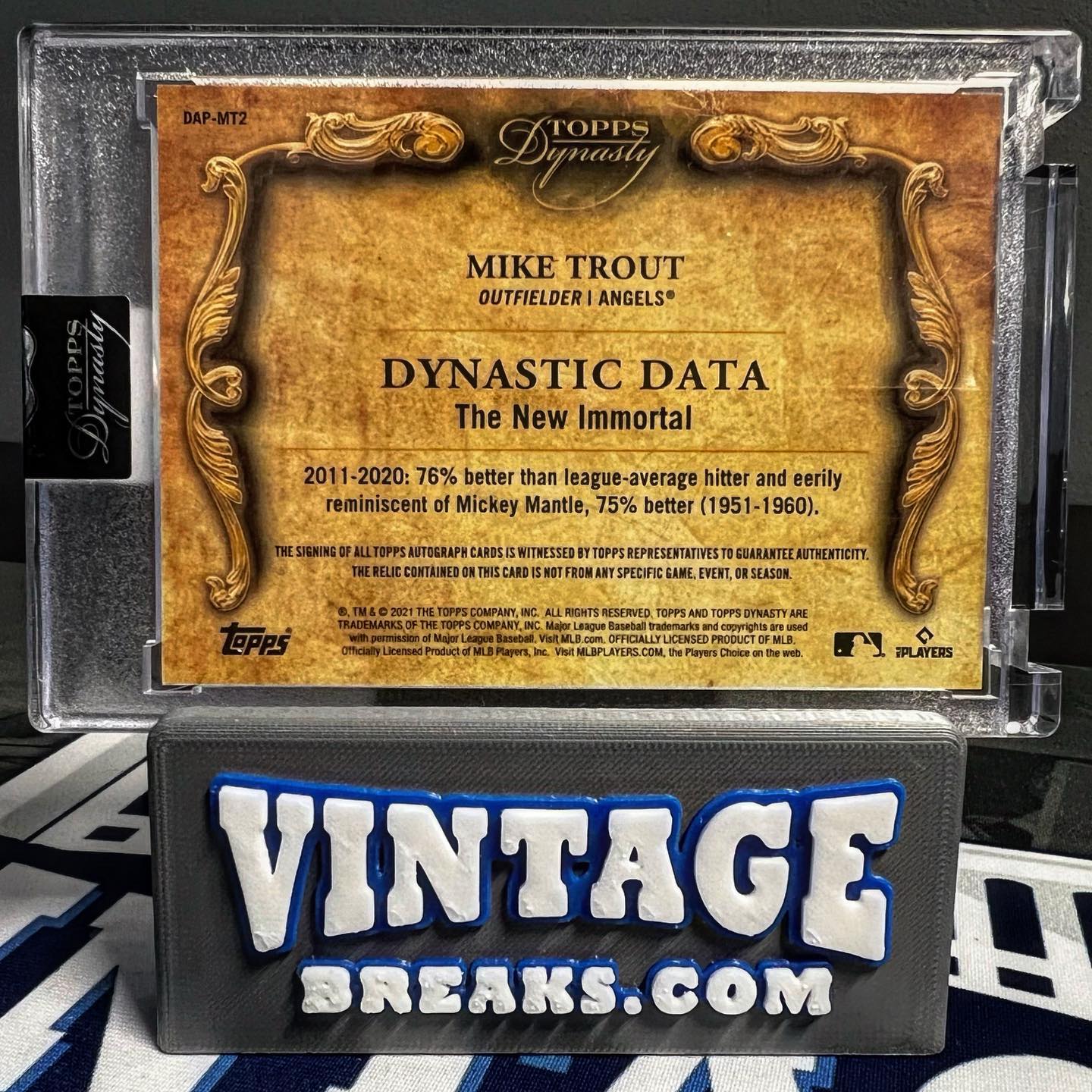 Mike Trout 1/1 Topps Dynasty Patch Auto Pulled by Vintage Breaks