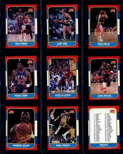 1986-87 Fleer Basketball Set Break with PSA 9 Michael Jordan Rookie