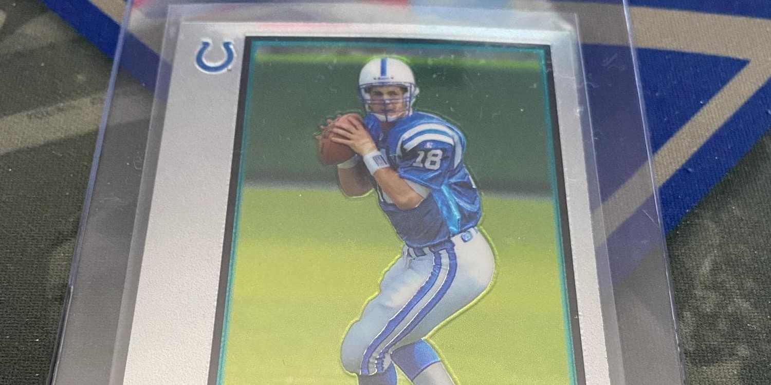 OMAHA! Peyton Manning Rookie Pulled From 1998 Bowman Chrome Pack Break
