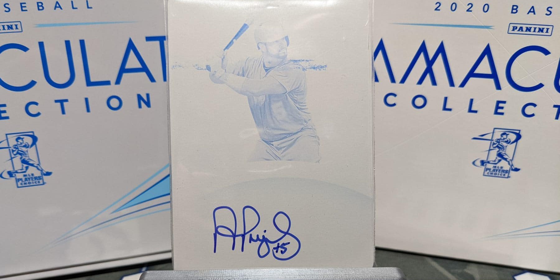 Albert Pujols One of One Auto Printing Plate Pulled with Vintage Breaks
