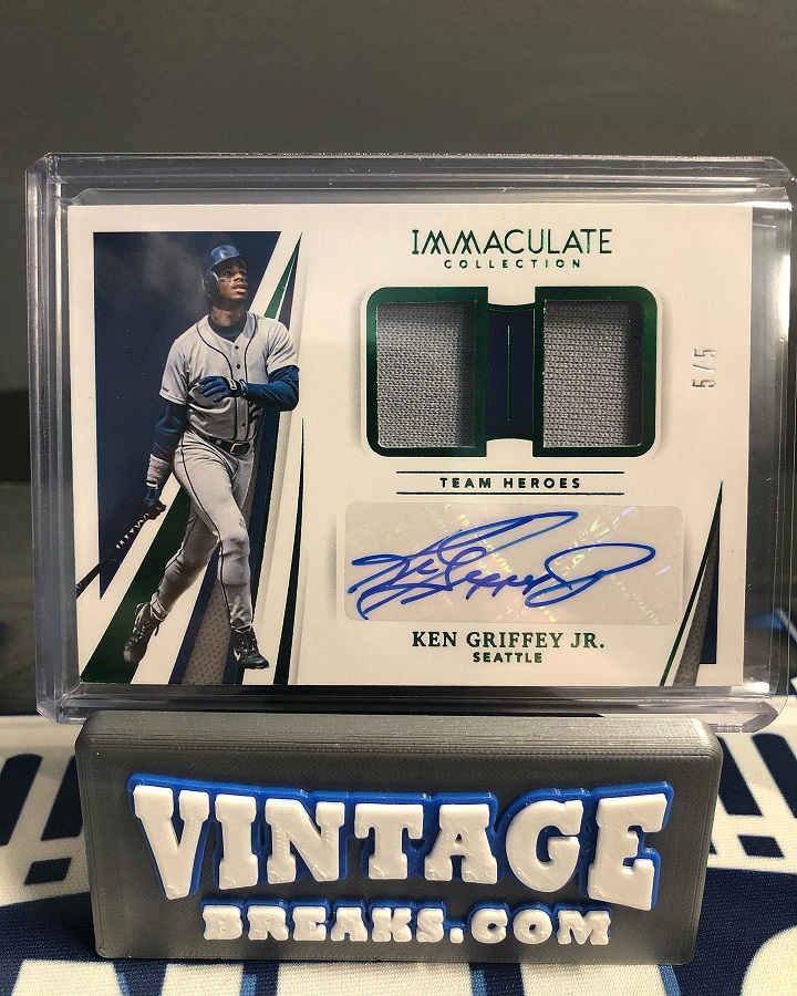 Ken Griffey Jr Autographed Jersey Card Pulled from 2021 Immaculate